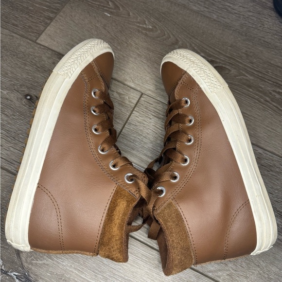 Brown leather and suede converse all star shoes - Picture 5 of 6